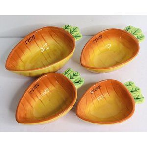 CARROT Easter Nesting Measuring Set of 4 Cups Terramoto Orange Ceramic